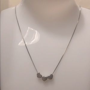 Dainty 3 Hearts Sterling Silver Choker Necklace